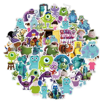 10/30/50PCS Cool Monster Inc Stickers Disney Cartoon Decals Toys DIY Notebook Phone Skateboard
