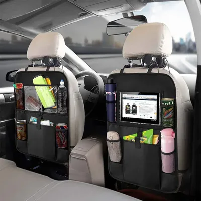 Car Backseat Organizer with Touch Screen Tablet Holder Auto Storage Pockets Cover Car Seat Back