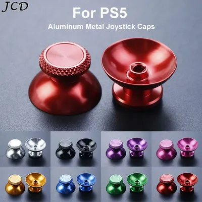 JCD 1pair Aluminum Metal Analog Joystick thumb Stick Grip Cap For PS5 Controller Gamepad Rocker