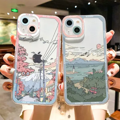 Scenery Sunset Phone Case For IPhone 11 14 12 13 Pro Max iphone11 14promax XR XS Max X 7 8 Plus SE 2020 Shockproof Clear Cover