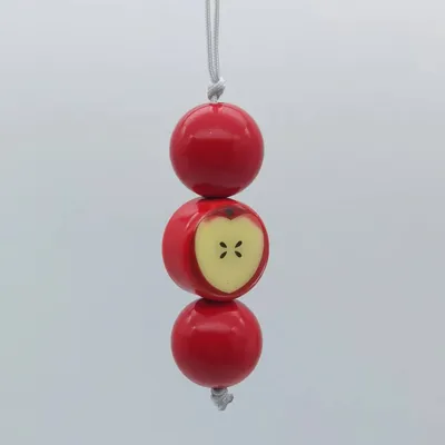 2025 New Bead Phone Charms Pendant Cute Fruit Big Red Ball Key Chain For iPhone 15 Camera Airpods Earphone Books Schoolbag Case
