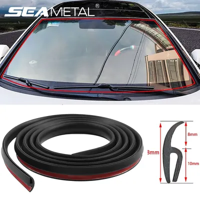 SEAMETAL 2m Car Windshield Panel Moulding Seal Strip Sticker Dustproof Rubber Sealing Strip for Auto