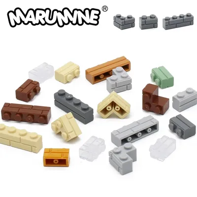 Marumine MOC Bricks 1x4 1x2 Wall Cube 15533 98283 2357 Houses Building Blocks Accessories Assembles