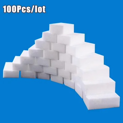 100/50Pcs/Lot Melamine Sponge 10X6X2cm Magic Sponge Eraser for Kitchen Office Bathroom Melamine