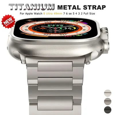 Ultra Titanium Bracelet for Apple Watch 49mm 46mm 45mm 44mm Luxury Metal Strap for IWatch Series 10 9 8 7 6 5 SE 42mm 41mm Band