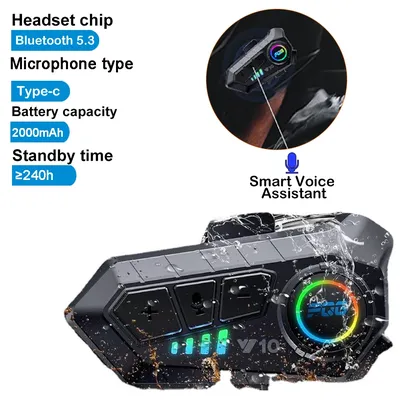 Bluetooth 5.3 Helmet Headset Wireless Hands-free Call Phone Kit Motorcycle Waterproof Earphone MP3