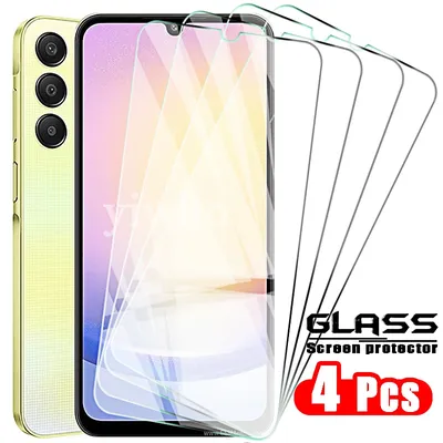 4pcs Tempered Glass for Samsung A25 A15 A05S A54 A34 A24 A04S A73 A53 A33 5G A13 4G on Galaxy Screen