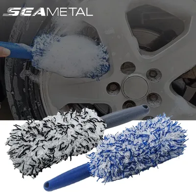 SEAMETAL Car Cleaning Brush Car Wash Portable Plush Wheel Tire Rim Brush Wash Tools for Car