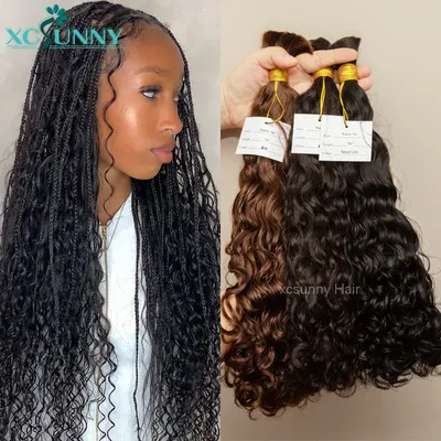 Bulk Hair Human Hair Braiding Curly Double Drawn Full End 3pcs/5pcs Bulk Human Hair For Braids