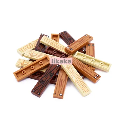 100PCS MOC 1x4 Panel with Nails Printed Wood Board Building Blocks Parts Blocks Accessories Toys for