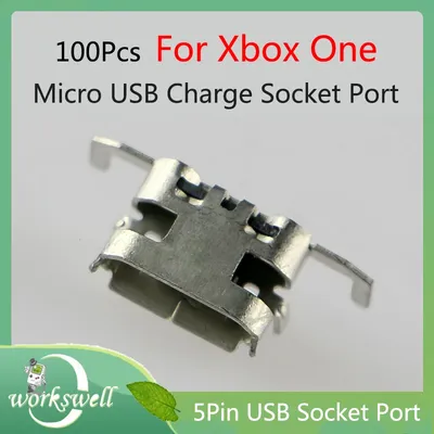 100Pcs For Xbox One Micro USB Charge Port Socket For Xbox One X Gamepad Controller Connector Dock