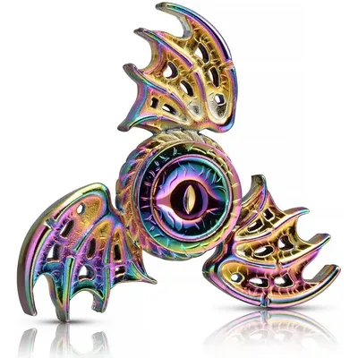 Dragon Wings Eye Tri Fidget Spinner Metal Hand Spinner Low Noise High Speed Focus Toy with Steel