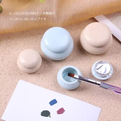 1PCS Japanese Style Nails Bowl With Lid Nail Art Acrylic Liquid Powder Beauty Disinfection Ceramics