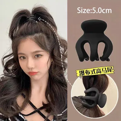 Large High Horsetail Catch Fixed Artifact Jinchen Paragraph With Small Claw Clip Hairpin Headdress