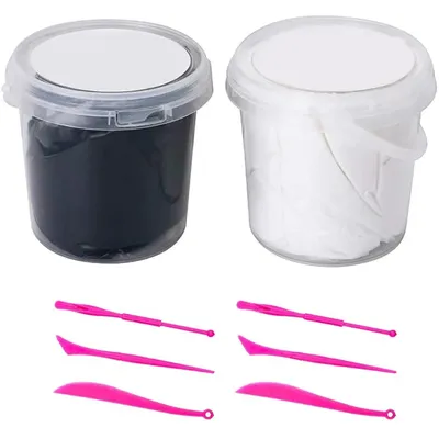 Cosplay Foam Sculpting Clay 2 Pk Black White EVA Foams Anime Cosplays Moldable Squishy Craft Carving High Density