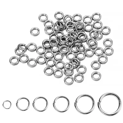 30-200Pcs 3-25mm Stainless Steel Split Ring Open Single Loops Jump Rings Connectors for DIY Jewelry