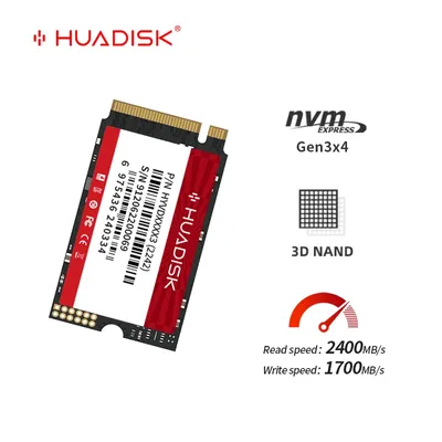 HUADISK M 2 NVMe SSD 512GB 256gb 128GB M.2 2242 Nvme PCIe 2242 SSD 1TB Internal Solid State Disk for Orange PI 5 Lenovo S540