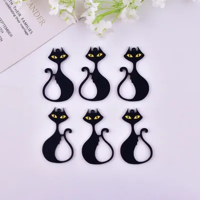 10pcs/pack Trendy Sexy Black Cat Animal Acrylic Charms for Earring Necklace Jewelry DIY Making