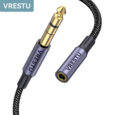 6.35mm Male to 3.5mm Female Headphone Connector Amplifier Stereo Audio Adapter Cable for Microphone