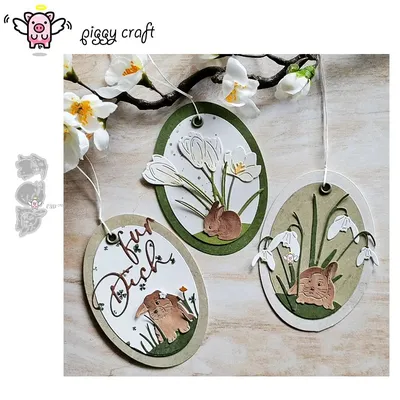 Piggy Craft metal cutting dies cut die mold Easter bunny Scrapbook paper craft knife mould blade punch stencils dies
