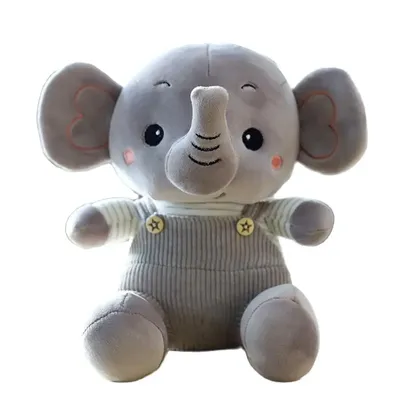 24cm Cute Elephant Stuffed Toy Animal Baby Suspenders Ragdoll Wedding Scene Gift Send Child's