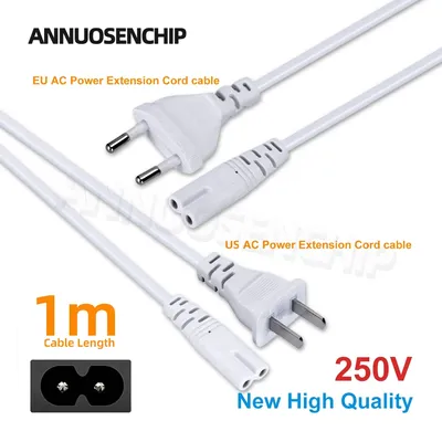 EU/US Plug IEC C7 Power Cable 1m Figure 8 Power Extension Cord For Cabinet LED Driver Power Supply
