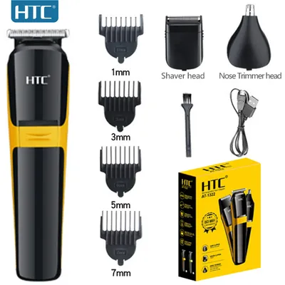HTC USB 3 In 1 Electric T-Blade Hair Trimmer/Foil Shave/Nose And Ear Trimmer Business Travel Facial