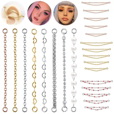 AOEDEJ 1PC Gold Color Nose Chain Jewelry Stainless Steel Industrial Piercing Chain Nostril Chain