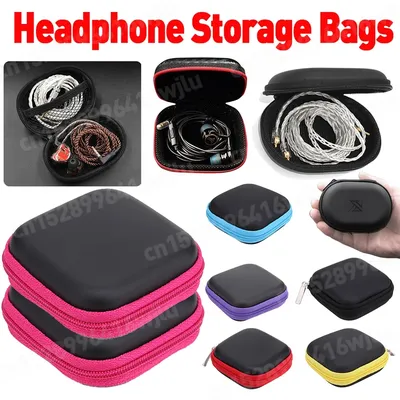 Earphone Case Portable Mini Zipper Headphone Bag Storage Box EVA Anti-Pressure Headset Data Cable