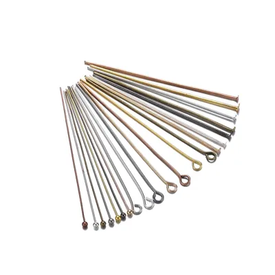 200pcs 16/20/25/30/35/40/45/50mm Flat Head/Ball Head/Eye Head Pins Metal Headpins For DIY Jewelry