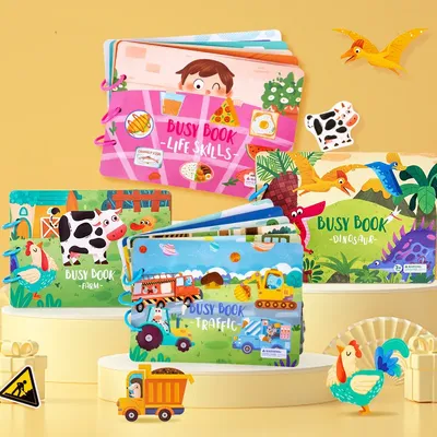 Sticker Quiet Book Puzzles Game Educational Toys Kids Repeatedly Busy Card Paste Matching Cognition