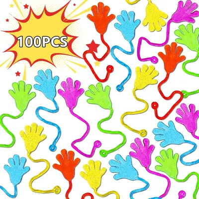 100-1PC Kids Funny Sticky Hands Toy Palm Elastic Sticky Squishy Slap Palm Toy Kids Novelty Gift