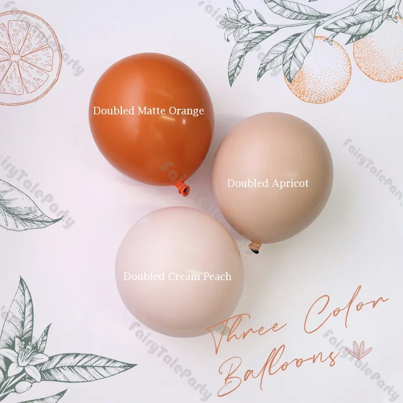 DIY Boho Birthday Balloons Doubled Balloon Matte Orange Apricot Cream Peach for Baby Shower Wedding Baptism Decorations Supplies