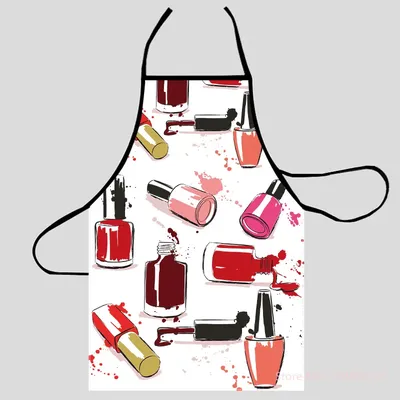 Fashion Design Nail Polish Apron Store Logo For Women Gift Oxford Fabric Cleaning Pinafore Home