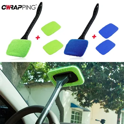 Car Window Cleaner Brush Kit Windshield Cleaning Wash with Long Handle Tool Inside Interior Auto Glass Wiper for Car Accessorie