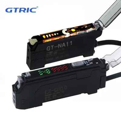 GTRIC Fiber Optic Sensor Amplifier High Precision 10-30V DC 3-wire NPN PNP NA11 Digital Display Optical Photoelectric Switch