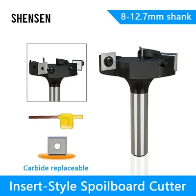 1Pc 8 12 12.7mm CNC Surfacing Router Bit Insert-Style Spoilboard Face End Milling Cutter Type Planer