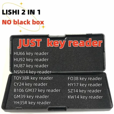 No box Lishi 2 in 1 key reader Tool HU66 HU92 HU87 NSN14 TOY38R CY24 B106 GM37 GM39 YH35R FO38 HY17