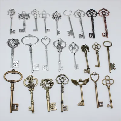 2pcs Big Key Pendant Charms DIY Crafts Making Findings Handmade Tibetan Jewelry For DIY Jewelry Making