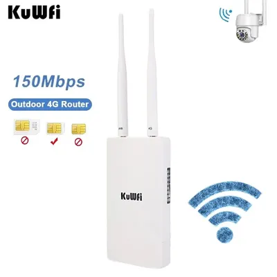 KuWFi Outdoor 4G CPE Wifi Router 300Mbps Wireless Wifi Router with Sim Card Slot All Weather Wifi