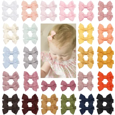 10/20/25/50pcs Baby Girls Hair Bows in Pairs 2'' Ribbon Bows Alligator Hair Clips Barrettes for