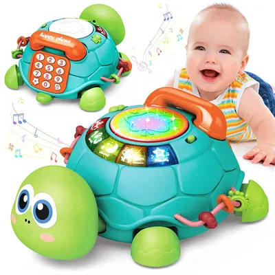 Baby Toys 6-18 Months Music Turtle Crawling Light Sound Music Toy Girl Boy Early Learning