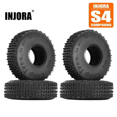 INJORA Comp Pins 120*35mm Multi Terrains 1.9" Wheel Tire for 1/10 RC Crawler Rock Buggy TRX4 SCX10