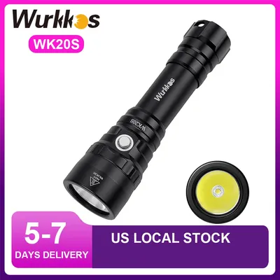 Wurkkos WK20S Powerful Diving Flashlight IPX8 Waterproof Scuba Dive Light Rechargeable Max 2000 Lumen SST40 HD LED 4 Modes