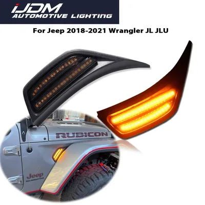 2pcs For 2018-2021 Jeep Wrangler JL JLU For 2020-2021 Gladiator JT Truck Front Fender Side Marker
