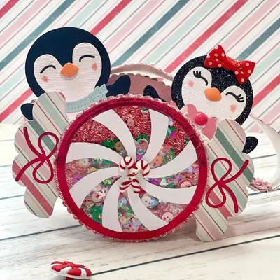 KSCRAFT Peppermint Candy Shaker Box Metal Cutting Dies Stencils for DIY Scrapbooking Decorative