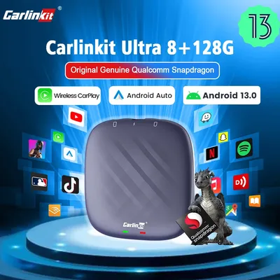 Carlinkit Android 13 Tv Box Support Netflix For YouTube Wireless CarPlay Android Auto Ultra 8+128G