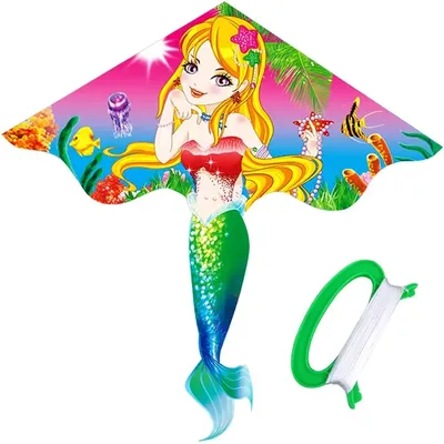 Outdoor Fun Sports New Mermaid Kite For Beginner Delta Kites For Kids And Adults Come With String