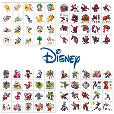 20Pcs/set Marvel Spider Man Tattoo Stickers Princess Cartoon Tattoo For Kids Birthday Gift Fake
