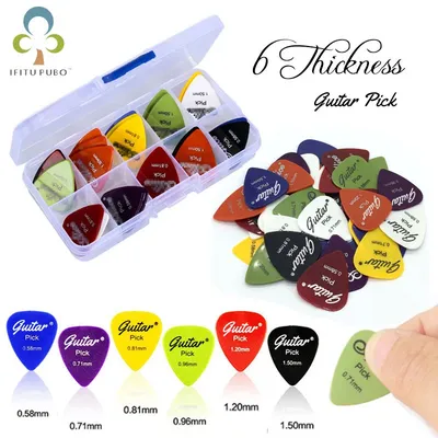 50Pcs/Set Electric Guitar Pick Acoustic Music Picks Plectrum 0.58/0.71/0.81/0.96/1.20/1.50mm